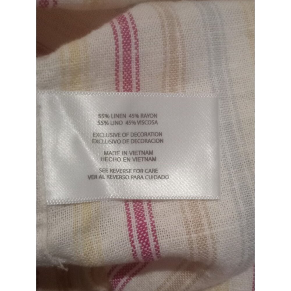 NWT Women’s Gap Button-Down Linen Blend Shirt- Pink Multicolor Size Small S - Picture 11 of 14